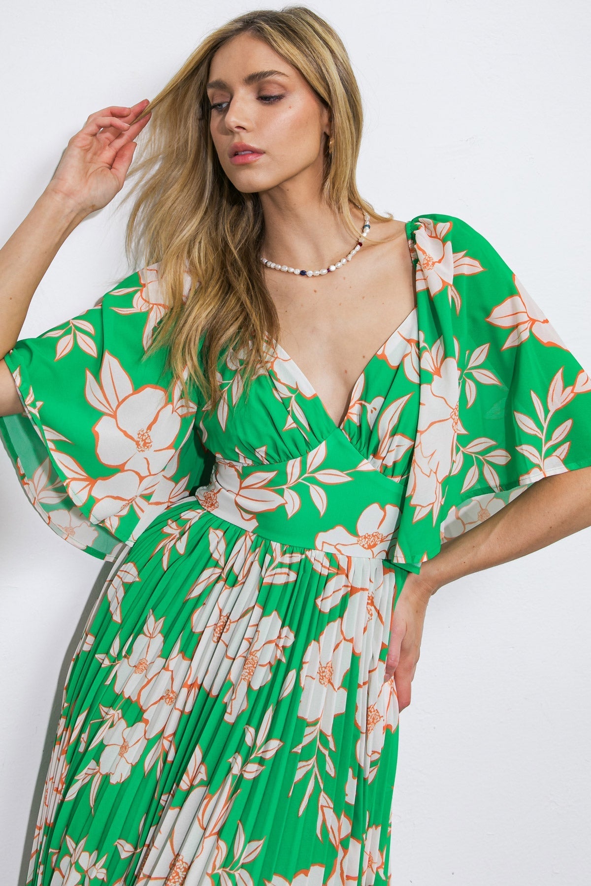 MESSAGE IN A BOTTLE WOVEN MIDI DRESS Flying Tomato